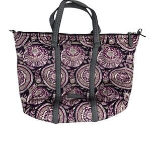 Vera Bradley Purple Gray Mandala Nylon Tote Large